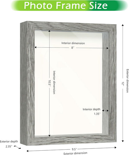 FrameWorks 11” x 14” Dark Oak Wooden Shadow Box Frame – Display Case with Soft Felt Back, Memory Box with Tempered Glass, Display Box with Elegant White Ball Push Pins, Wooden Flower Box
