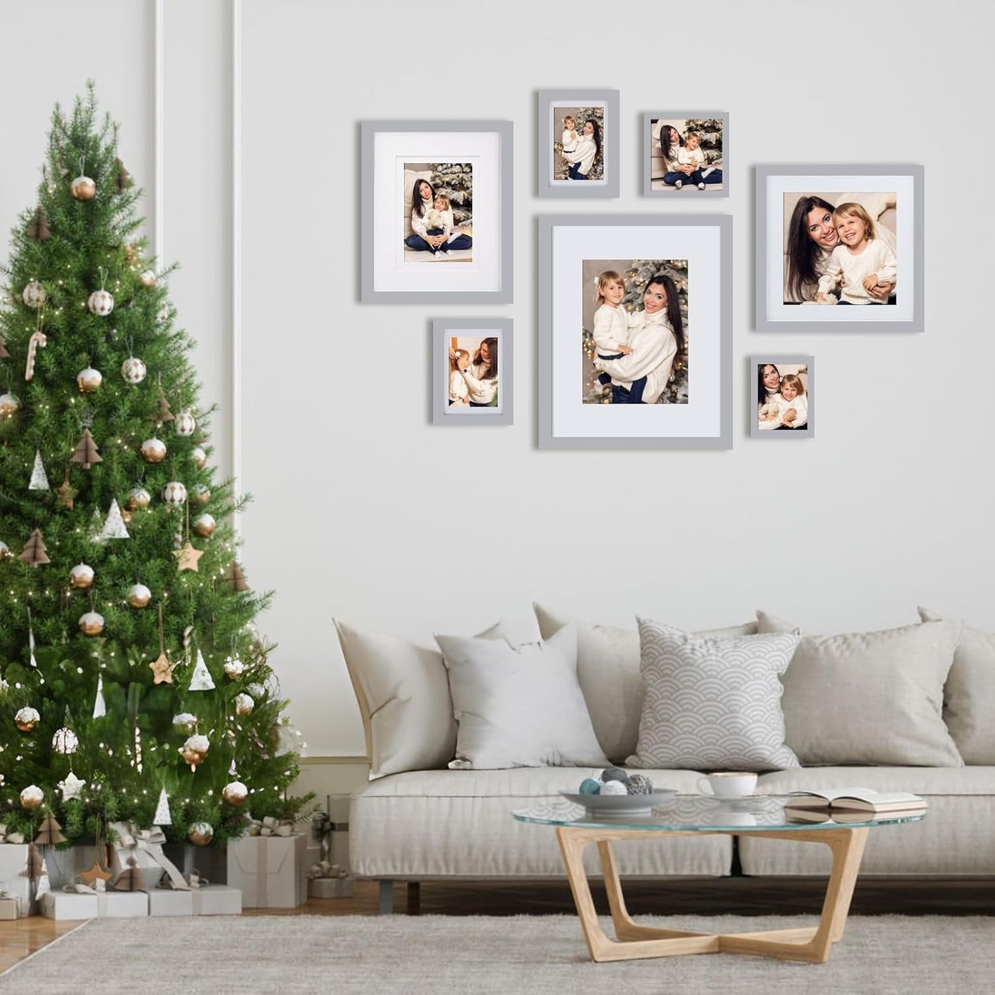 Egofine 12x16 Picture Frame Black, Covered by Plexiglass Made of Solid Wood, Display Pictures 9x12 and 11x14 with Mat or 12x16 Without Mat, for Wall Mounting Photo Frame - Colors A