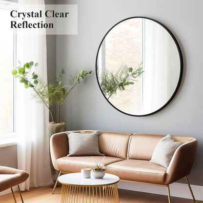 Fabuday Black Circle Mirror for Wall 20 inch - Round Mirrors for Bathroom, Entryway, Living Room, Hallway, Bedroom Decor, Small Matte Framed