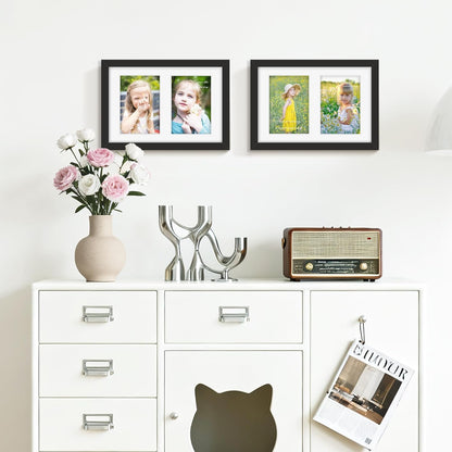DUENPY 14x26 Collage Picture Frame 4x6 Collage Picture Frame Displays Twelve 4x6 inch Photos Available Horizontal Wall Mounting Display and Vertical Black - Colors B