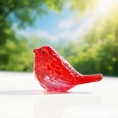 H&D HYALINE & DORA Blue Glass Bird Figurines Bird Gifts for Bird Lovers Women Crystal Glass Animal Figurine Collectible for Home Shelf Decor