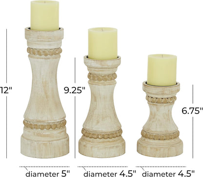 Deco 79 Metal Abstract Decorative Candle Holder Mushroom Inspired Candle Stand, Set of 2 Candlestick Holder 11", 14"H, Gold