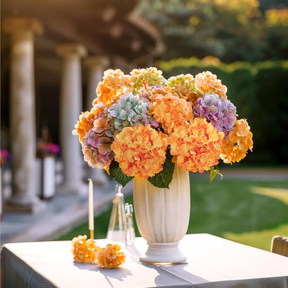 Auihiay 64 PCS Artificial Hydrangea Flowers, Silk Hydrangea Full Flowers Heads with Stems for Wedding Centerpieces, Home, Garden, Baby Shower, Party Decoration (Ivory)