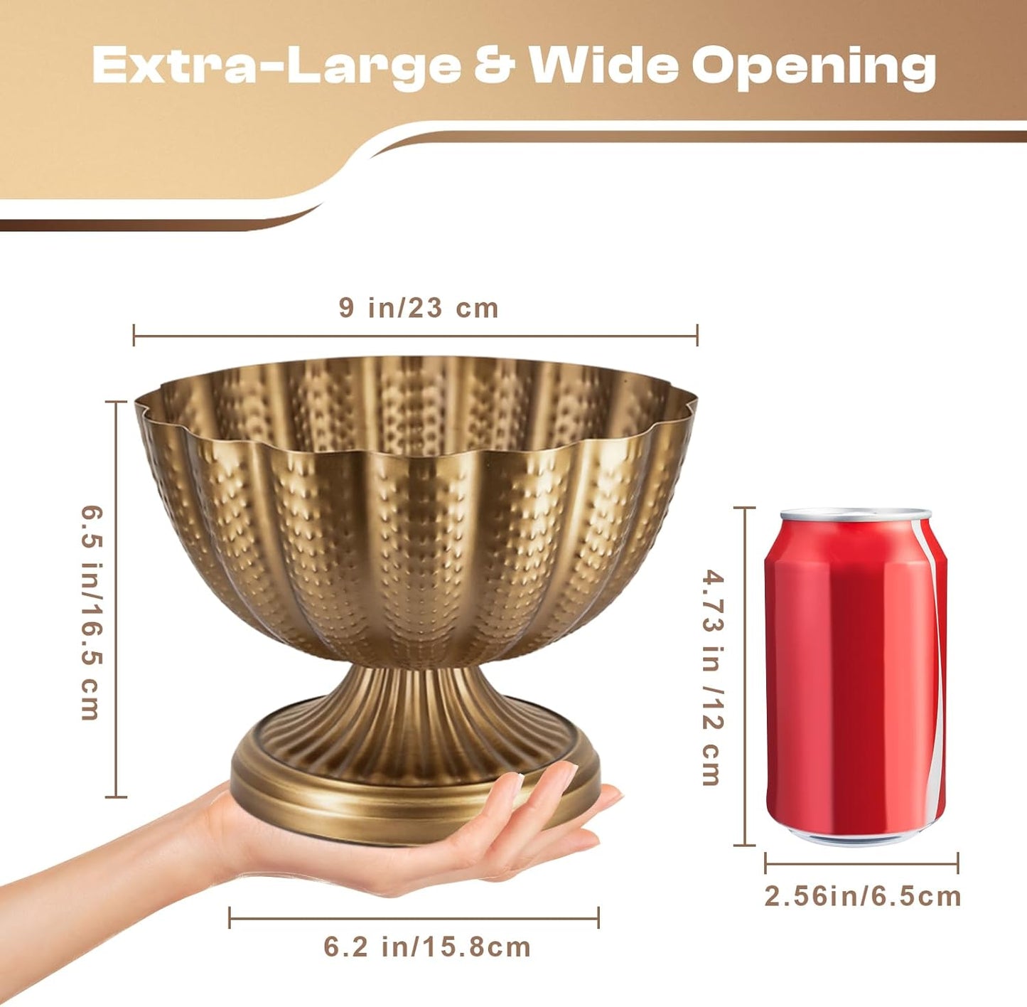 Small Gold Vases for Centerpieces: Antique Gold Flower Vase for Wedding 4 Inch Brass Compote Vase Metal Pedestal Bowl Flower Urn for Party Event Home Decor Set of 4