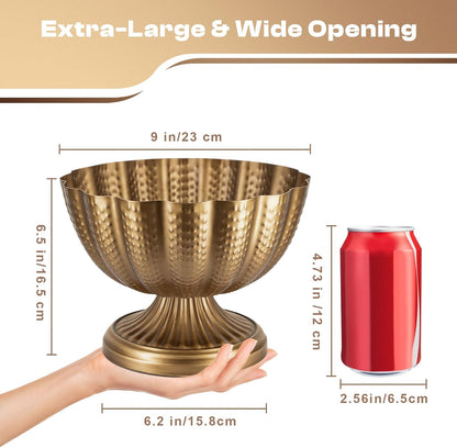 Small Gold Vases for Centerpieces: Antique Gold Flower Vase for Wedding 4 Inch Brass Compote Vase Metal Pedestal Bowl Flower Urn for Party Event Home Decor Set of 4
