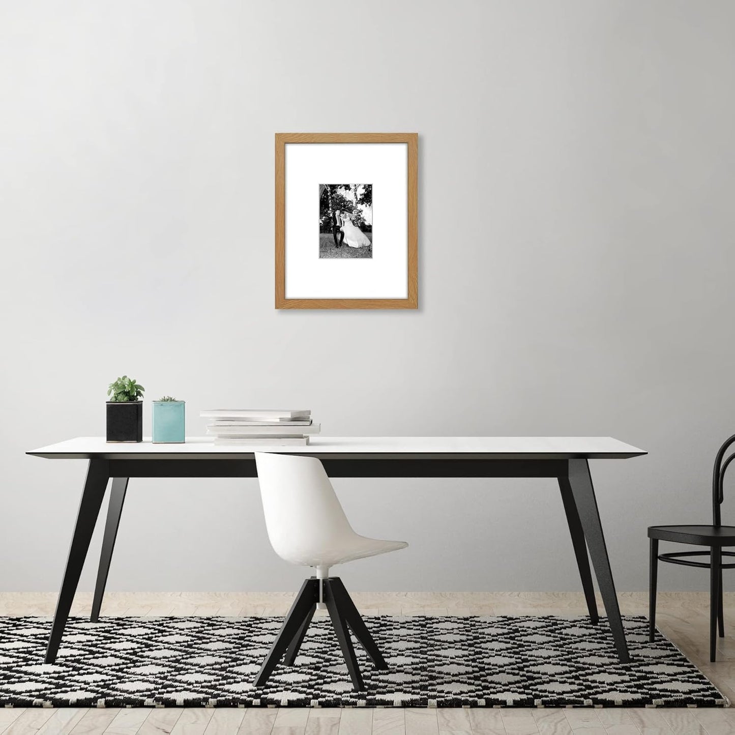Americanflat 11x14 Picture Frame with Shatter-Resistant Glass - Use as 5x7 Frame with Mat or Display 11x14 Photo Without Mat - Signature Collection - Picture Frames for Wall Display - Black