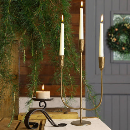 5-Candle Cast Iron Metal Candelabra Candlestick Holders 15 inch Tall Candle Holder Wedding Event Candelabra Candle Stand Brass Gold