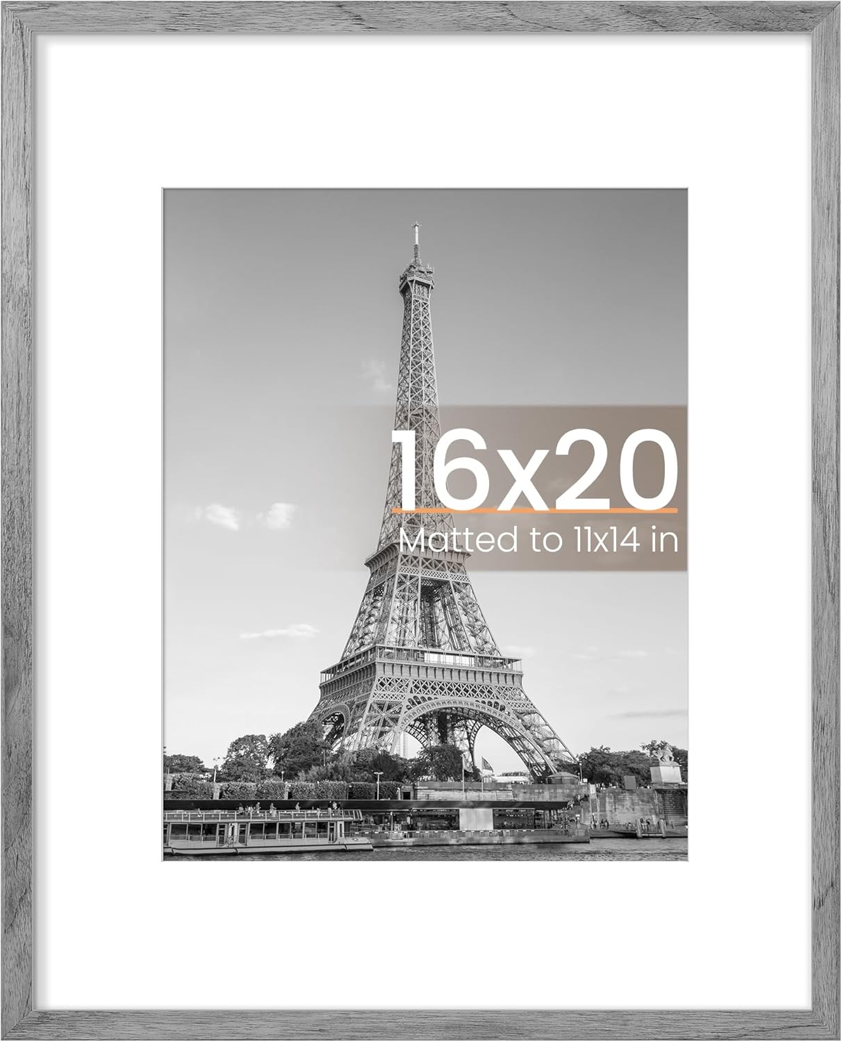 upsimples 8x10 Picture Frame, Display Pictures 5x7 with Mat or 8x10 Without Mat, Wall Hanging Photo Frame, Black, 1 Pack - Colors B