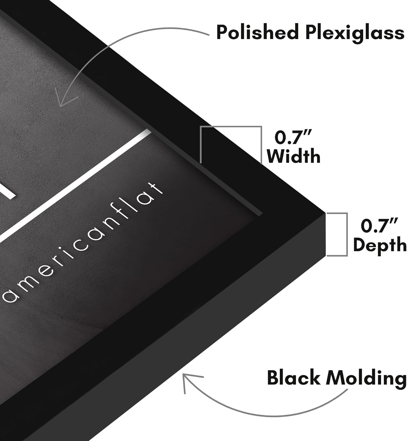 Americanflat 24x36 Poster Frame with Polished Plexiglass - Streamline Collection - Thin Border Picture Frame for Wall Display - Hanging Hardware Included - Black - Colors D