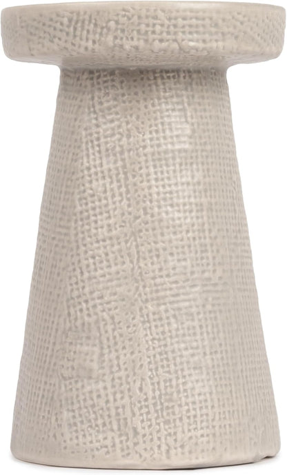 Main + Mesa Stoneware Pillar & Taper Candle Holders, Set of 2
