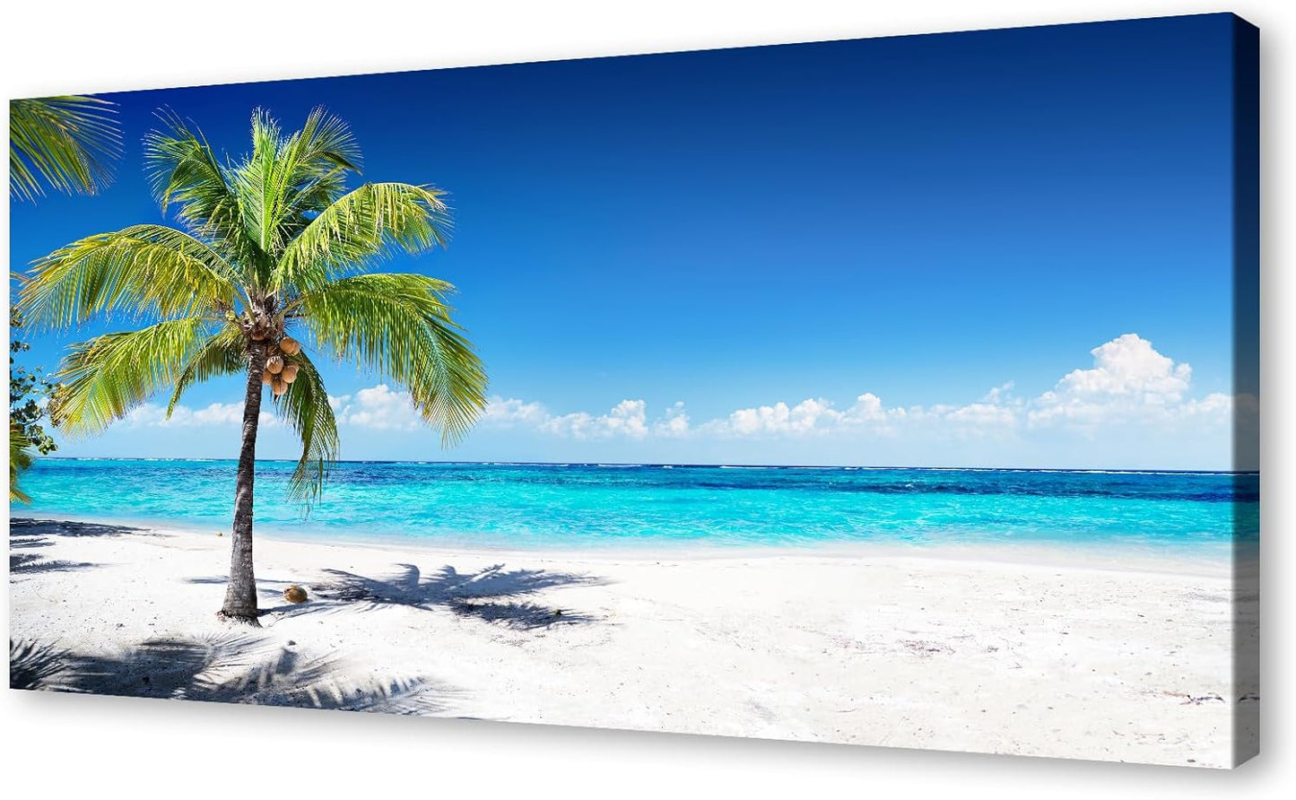 Baisuart S02250 Canvas Prints Wall Art Beach Sunset Ocean Waves Nature Pictures Stretched Canvas Wooden Framed for living Room Bedroom and Office