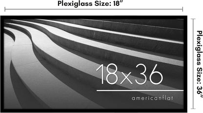 Americanflat 24x36 Poster Frame with Polished Plexiglass - Streamline Collection - Thin Border Picture Frame for Wall Display - Hanging Hardware Included - Black - Colors A