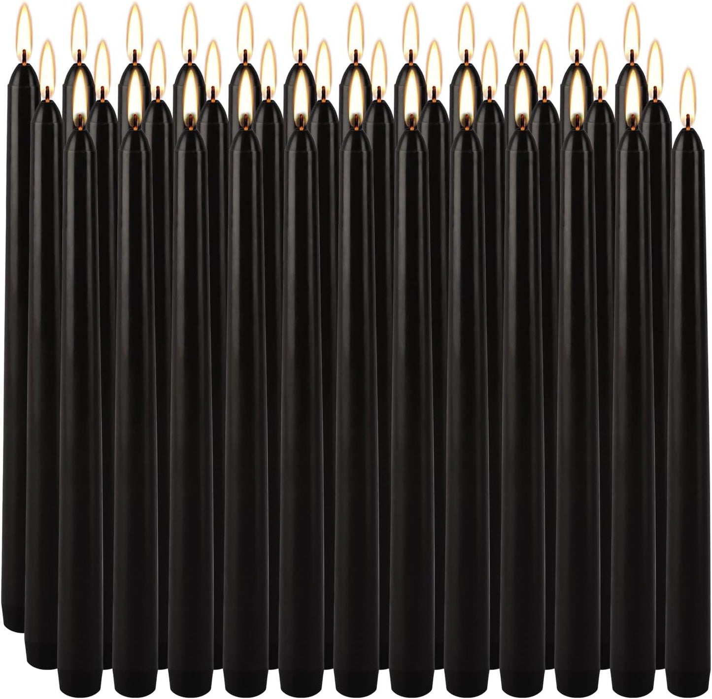 30-Pack 10-Color Taper Candles - 10 Inch Dripless & 10-Hour Burn｜Wedding/Birthday/Home Decor with Premium Wax