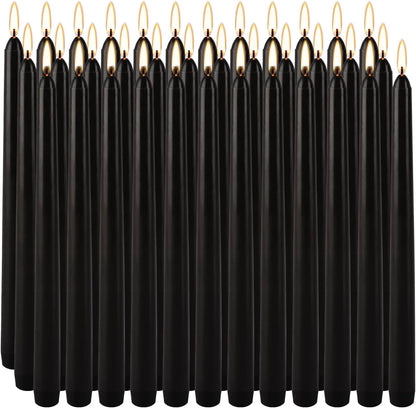 30-Pack 10-Color Taper Candles - 10 Inch Dripless & 10-Hour Burn｜Wedding/Birthday/Home Decor with Premium Wax