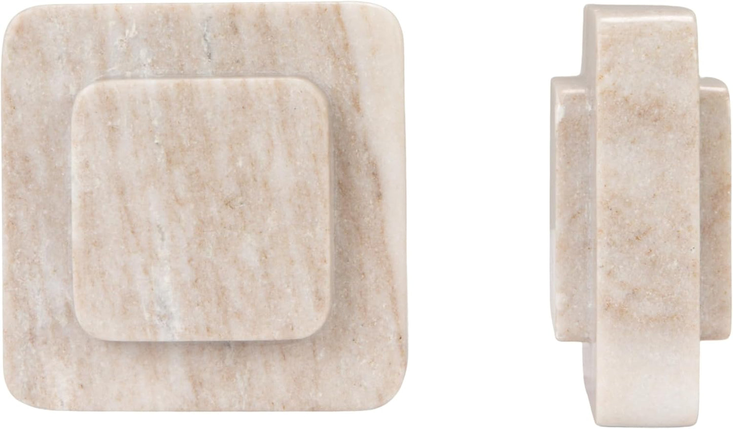 Bloomingville Heavy Duty Marble Bookends, Beige, Set of 2