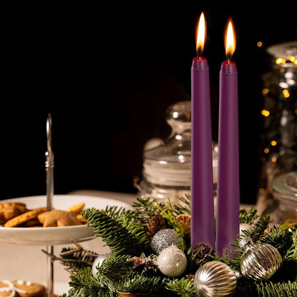 KONNI 0.87×10 Inch Ivory Taper Candles, Unscented and Smokeless Tall Candlesticks, 10 Pack Tapered Candles with Cotton Wicks, Long Burning, Ideal for Weddings, Dinner Parties, and Home Décor