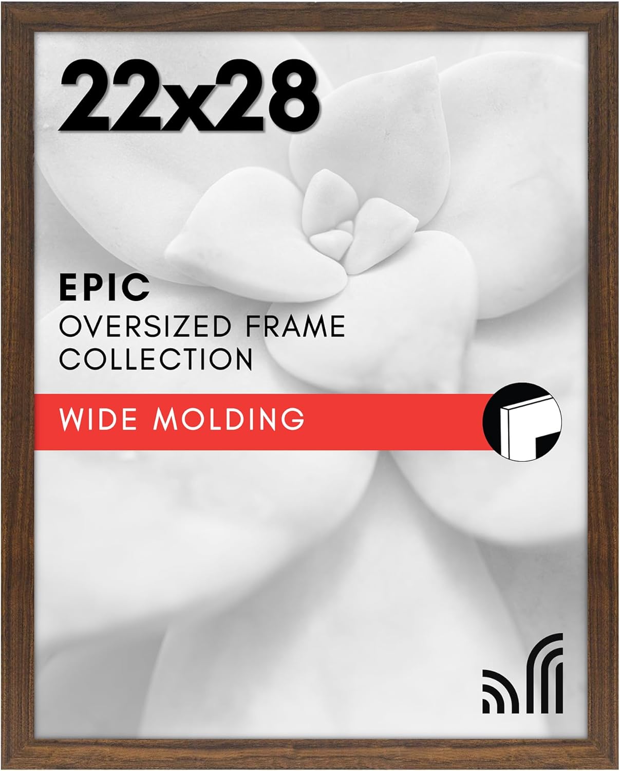 Americanflat 16x20 Picture Frame with Polished Plexiglass - Black Picture Frame - Wide Photo Frames Made of Engineered Wood for Vertical or Horizontal Wall Display - Epic Collection - Black - Colors A