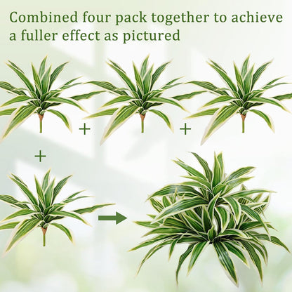 4Pcs Fake Ferns,Faux Outdoor Plants UV Resistant,3D Real Touch Fake Plants Total 60 Blades,Weatherproof Artificial Plants Outdoor Indoor for Garden Porch Home Office Living Room Decor