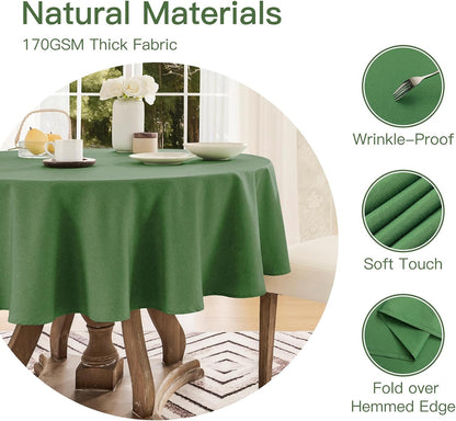 Veblandy Rectangle Tablecloth Waterproof Linen Textured Table Cloth Stain and Wrinkle Resistant Washable, Decorative Fabric Table Cover for Dining, Party and Camping (Sage Green, 52 * 70)