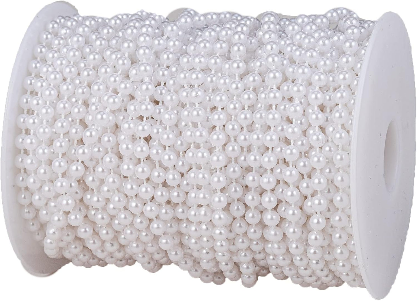 3mm Millet Beads Crafts Faux Pearl Beads Garland Pearl Bead Roll Strand of Pearls to Decorate Floral Centerpieces Wedding Party Favor Christmas Tree(33 Feet Ivory)