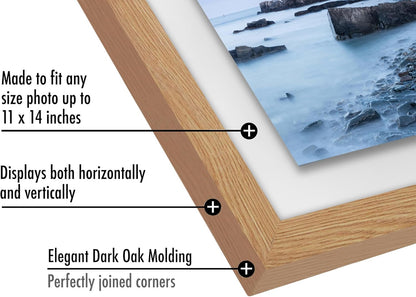 Americanflat 12x18 Floating Picture Frame with Polished Crystal-Clear Glass - Use as 8x10 Picture Frame or Display 5x7 Photo - Signature Float Collection - Photo Frames for Wall Display - Black