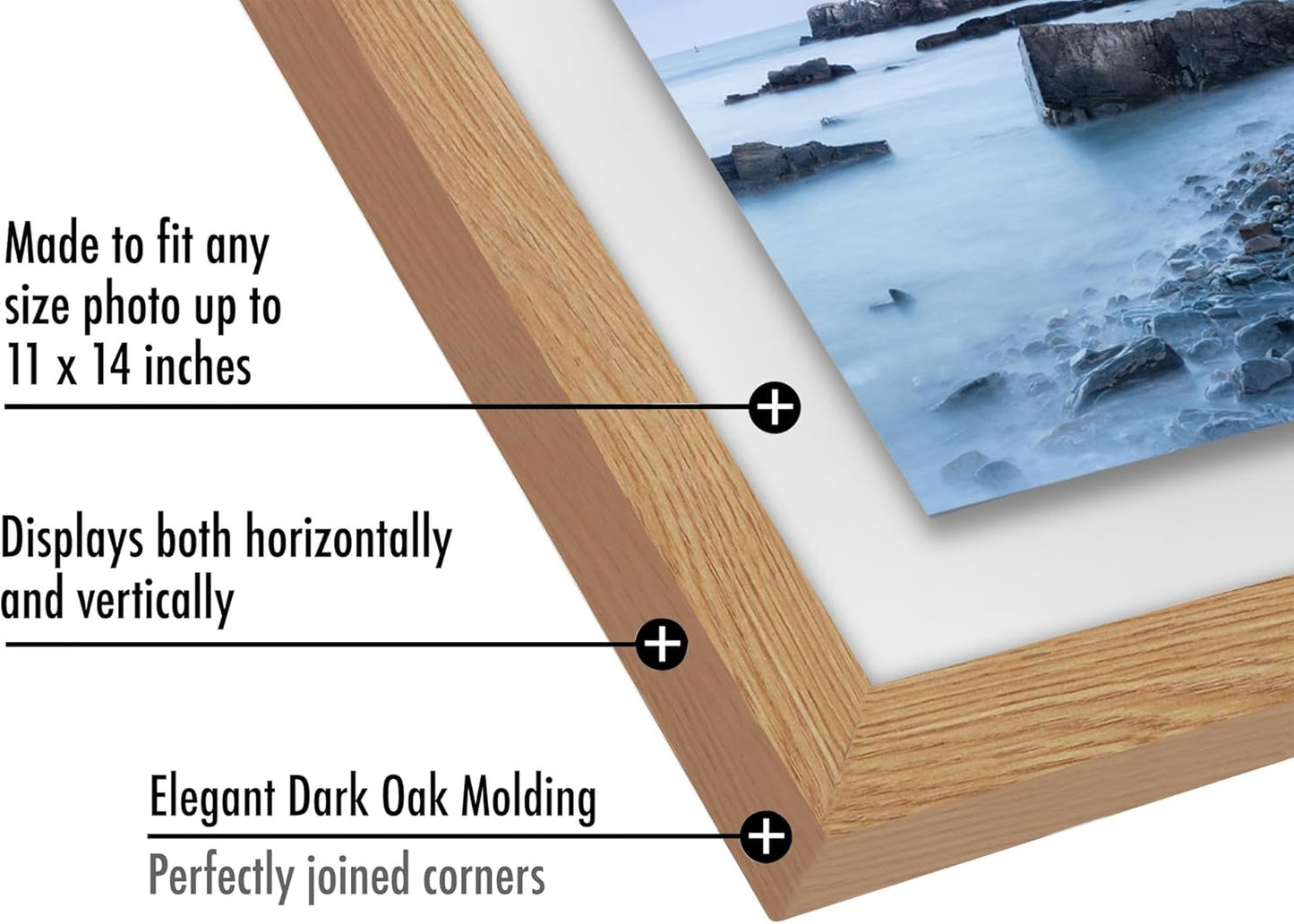 Americanflat 8x10 Floating Picture Frame with Polished Crystal-Clear Glass - Use as 5x7 Picture Frame or Display 4x6 Photo - Signature Float Collection - Photo Frames for Tabletop or Wall - Black