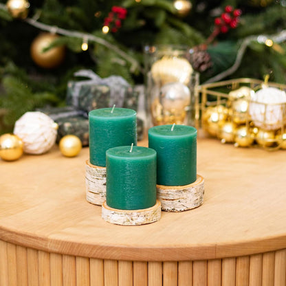 CANDWAX 3x4 inch Pillar Candles Set of 3 – Unscented Dripless Rustic Dark Blue Candles for Room Decor, Weddings, Centerpieces