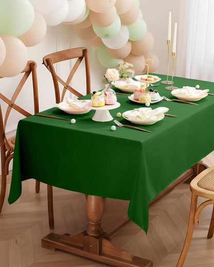 Pureegg Rectangle Linen Tablecloth Waterproof & Stain Resistant, Wrinkle-Free Table Cloth Adds Elegance and Protection, Ideal for Dining, Party, Wedding and Outdoor, 52 x 70 Inch, Sage Green