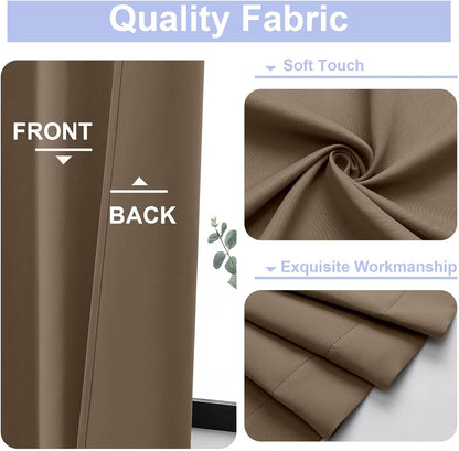 Simplebrand Ava Sage Green Blackout Curtains for Bedroom 63 Inch Length 2 Panels Set, Solid Thermal Insulated Energy Saving Rod Pocket Window Treatment Curtains Blackout Drapes, W40 x L63 Inch, Sage - Colors B