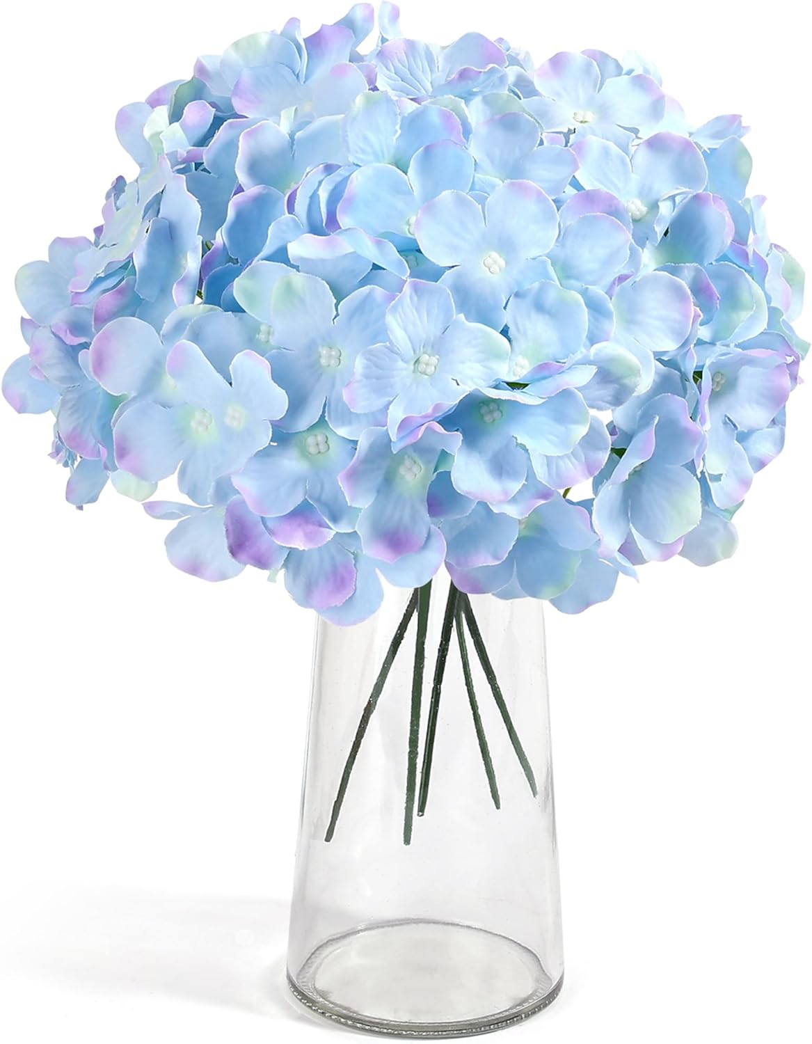 Auihiay 64 PCS Artificial Hydrangea Flowers, Silk Hydrangea Full Flowers Heads with Stems for Wedding Centerpieces, Home, Garden, Baby Shower, Party Decoration (Ivory)