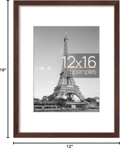 upsimples 8x10 Picture Frame, Display Pictures 5x7 with Mat or 8x10 Without Mat, Wall Hanging Photo Frame, Black, 1 Pack - Colors A