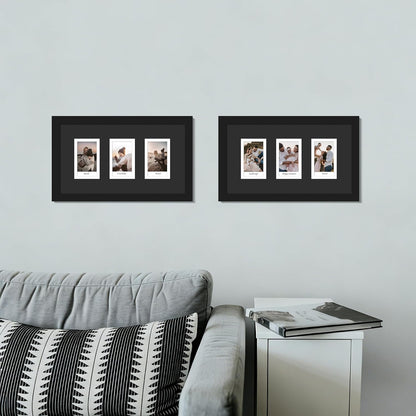 DUENPY 14x26 Collage Picture Frame 4x6 Collage Picture Frame Displays Twelve 4x6 inch Photos Available Horizontal Wall Mounting Display and Vertical Black - Colors A