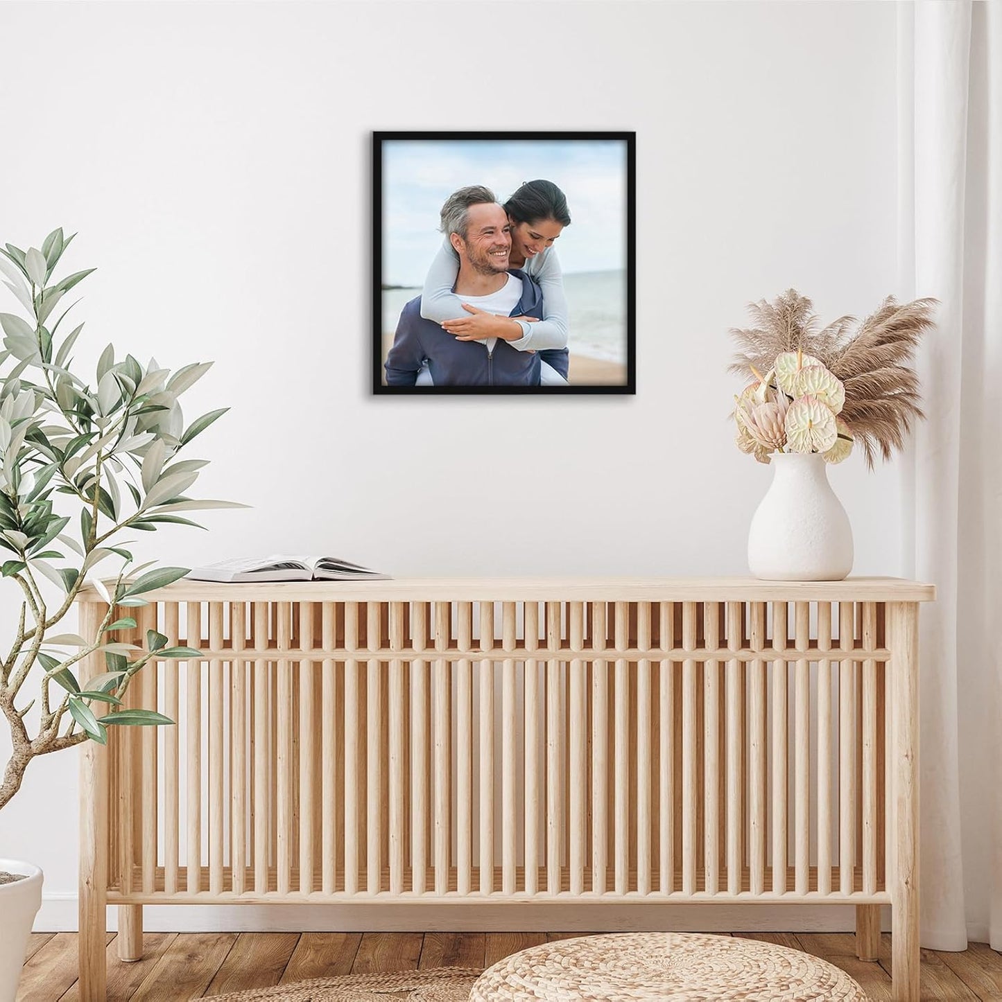 Americanflat 24x36 Poster Frame with Polished Plexiglass - Streamline Collection - Thin Border Picture Frame for Wall Display - Hanging Hardware Included - Black - Colors B