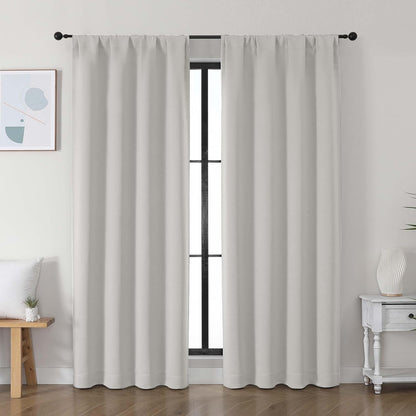 Simplebrand Ava Sage Green Blackout Curtains for Bedroom 63 Inch Length 2 Panels Set, Solid Thermal Insulated Energy Saving Rod Pocket Window Treatment Curtains Blackout Drapes, W40 x L63 Inch, Sage - Colors A