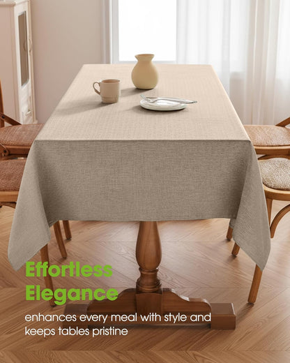 Pureegg Rectangle Linen Tablecloth Waterproof & Stain Resistant, Wrinkle-Free Table Cloth Adds Elegance and Protection, Ideal for Dining, Party, Wedding and Outdoor, 52 x 70 Inch, Sage Green
