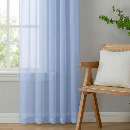 OWENIE Sheer Curtains 84 inches Long 2 Panels Set for Living Room/Bedroom, Rod Pocket Voile Sheer Panel Drapes, White, 2pcs, Each 42" W x 84" L - Colors A