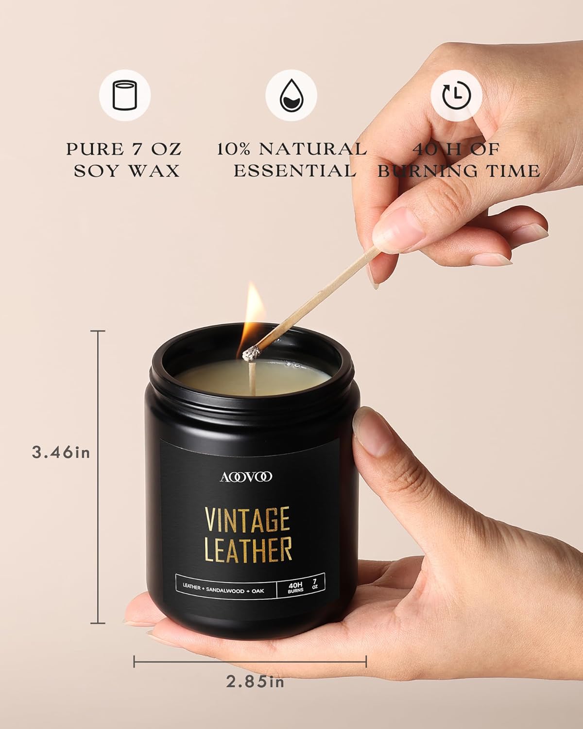 AOOVOO Scented Candles Set - 6 Pack Men Candles for Home Scented, 42 oz Soy Wax, 300 Hour Long Lasting Candle, Soy Candle Gifts Set for Men, Birthday, Valentine, Christmas, Anniversary Present