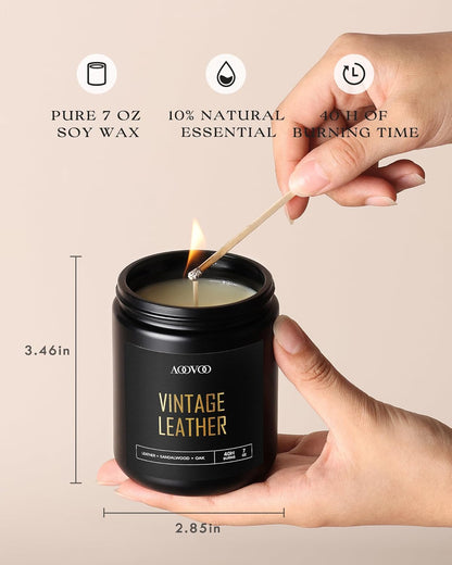AOOVOO Scented Candles Set - 6 Pack Men Candles for Home Scented, 42 oz Soy Wax, 300 Hour Long Lasting Candle, Soy Candle Gifts Set for Men, Birthday, Valentine, Christmas, Anniversary Present