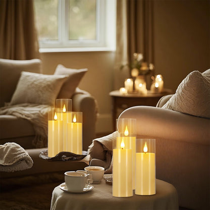 48- Pack of 3 Sizes of LED Flameless Candles.This Candle is Suitable for café, Fancy Restaurant, Bookstore and Other Scenes to Create a Relaxing and Romantic Atmosphere.