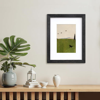 Egofine 8x10 Picture Frames Set of 4, Made of Solid Wood Covered by Plexiglass 4x6 and 5x7 with Mat or 8x10 without Mat, for Table Top Display and Wall Mounting Photo Frame Black