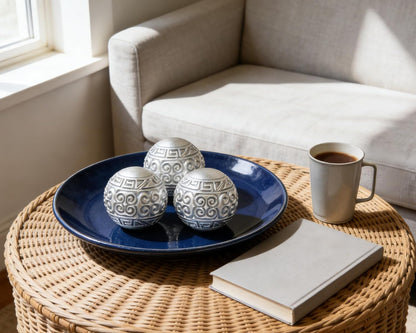 3 Pack Gold Decorative Ball for Centerpiece Bowls, 3 inch Orbs Spheres for Home Living Room Coffee Table Centerpieces Shelf Decoration