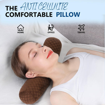 Health Cervical Neck Roll, Comfortable and Highly Resilient Bolster Pillows, Round Neck Pillows Support for Sleeping | Large Size Bolster Pillow for Bed, Legs, Back and Yoga (Grey)