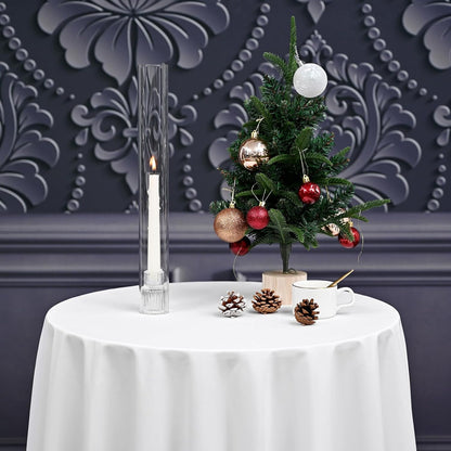 24 PCS Hurricane Candle Holder, 2.5" W x 14" H Open Ended Glass Candle Cylinder Sleeve, Clear Glass Cylinder Candle Holder, Open Flame Candle Chimney Tube Cover, Bottomless Cylindrical Glass