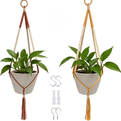 feedee Macrame Plant Hangers Indoor Macrame Hanging Planters for Indoor Plants, 6 Pack Hanging Plant Holders Indoor Hanging, Macromay Plant Hangers for Indoor Plant Hanger, Outdoor Flower Pots Holder