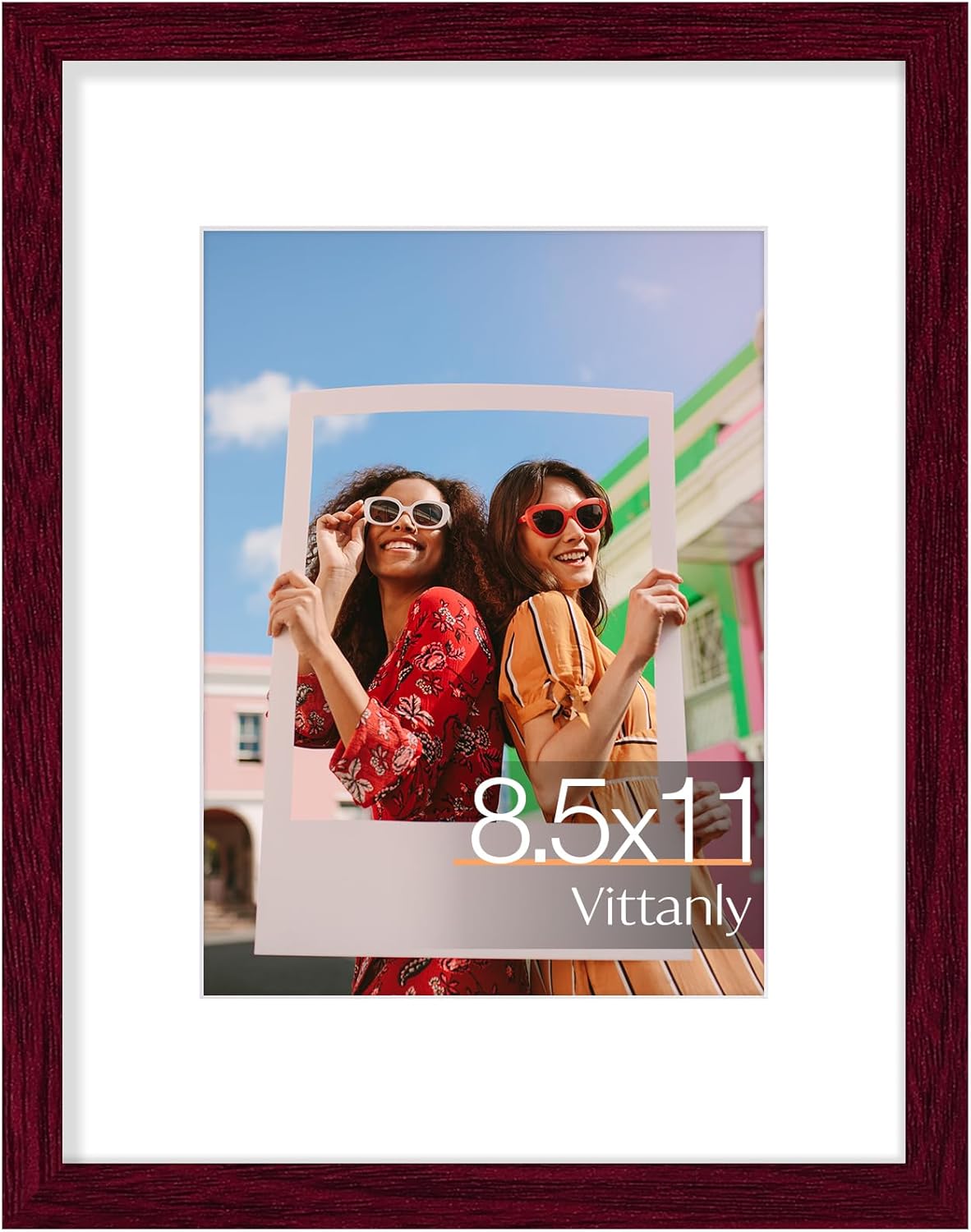 Vittanly 11x14 Picture Frame, Display Pictures 8x10 with Mat or 11x14 without Mat, Photo Frame for Wall Mounting, Black, 1 Pack - Colors B