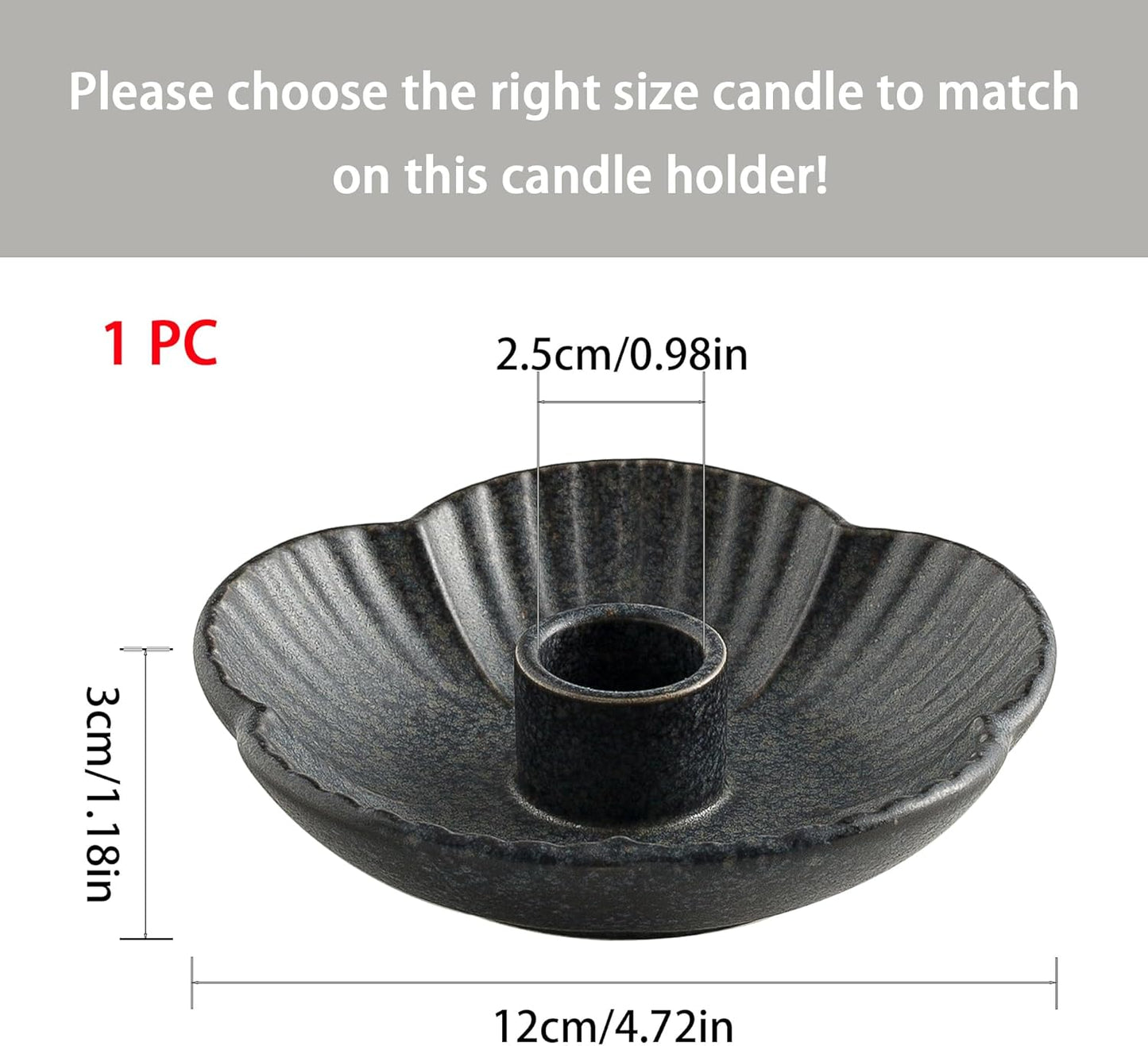 Ceramic Candlestick Holder， Candle Holder for Taper Candles,Incense, Santo Palo, Halloween Christmas Wedding Parties, Dining Room Home Decoration Display - Camel