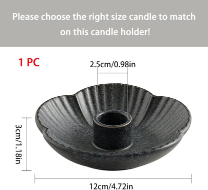 Ceramic Candlestick Holder， Candle Holder for Taper Candles,Incense, Santo Palo, Halloween Christmas Wedding Parties, Dining Room Home Decoration Display - Camel