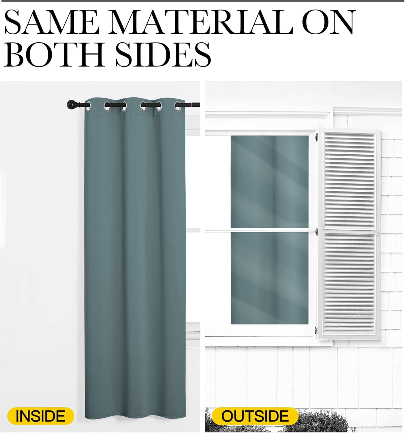 NICETOWN Halloween Pitch Black Solid Thermal Insulated Grommet Blackout Curtains/Drapes for Bedroom Window (2 Panels, 42 inches Wide by 63 inches Long, Black) - Colors C