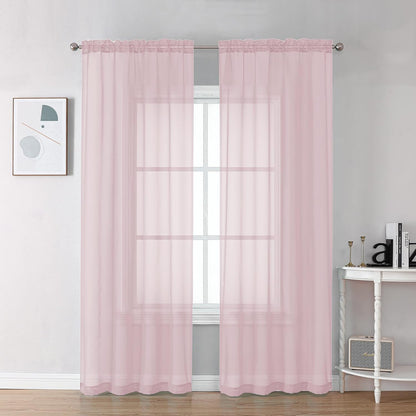 Chyhomenyc Sheer White Valances for Windows 2 Pack, Small Window Curtains for Living Room Bathroom Cafe Laundry Basement, Modern Top Dual Rod Pocket Voile Curtain, 42W x 14L inches, White - Colors C