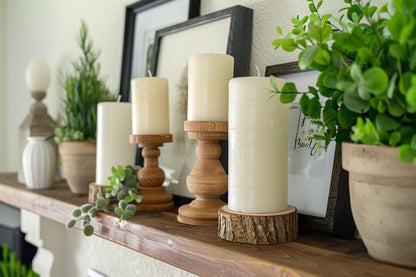 2 Pack 3x6 Inch Sage Green Unscented Pillar Candles - 70 Hour Long Burning Dripless Smokeless Candles for Home Decor Weddings Festivals Spa Meditation